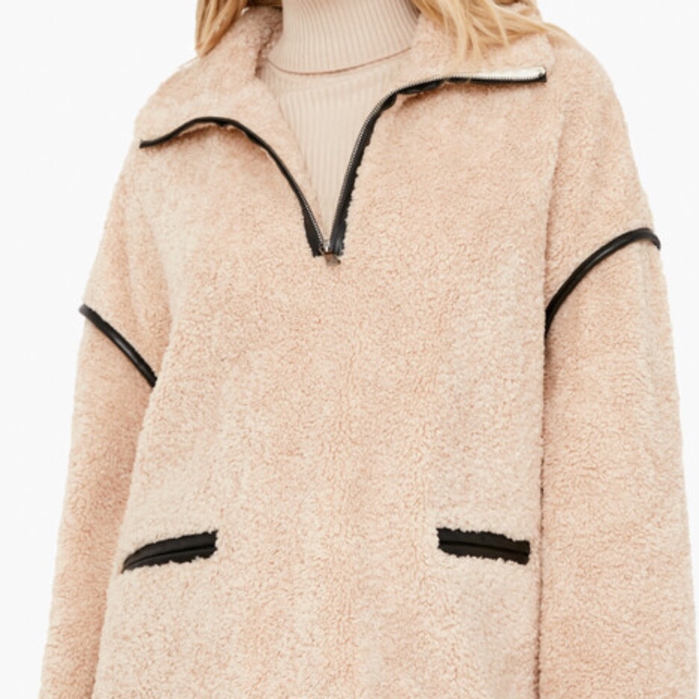 Tuckernuck Ivory Rhodes Shearling Quarter Zip